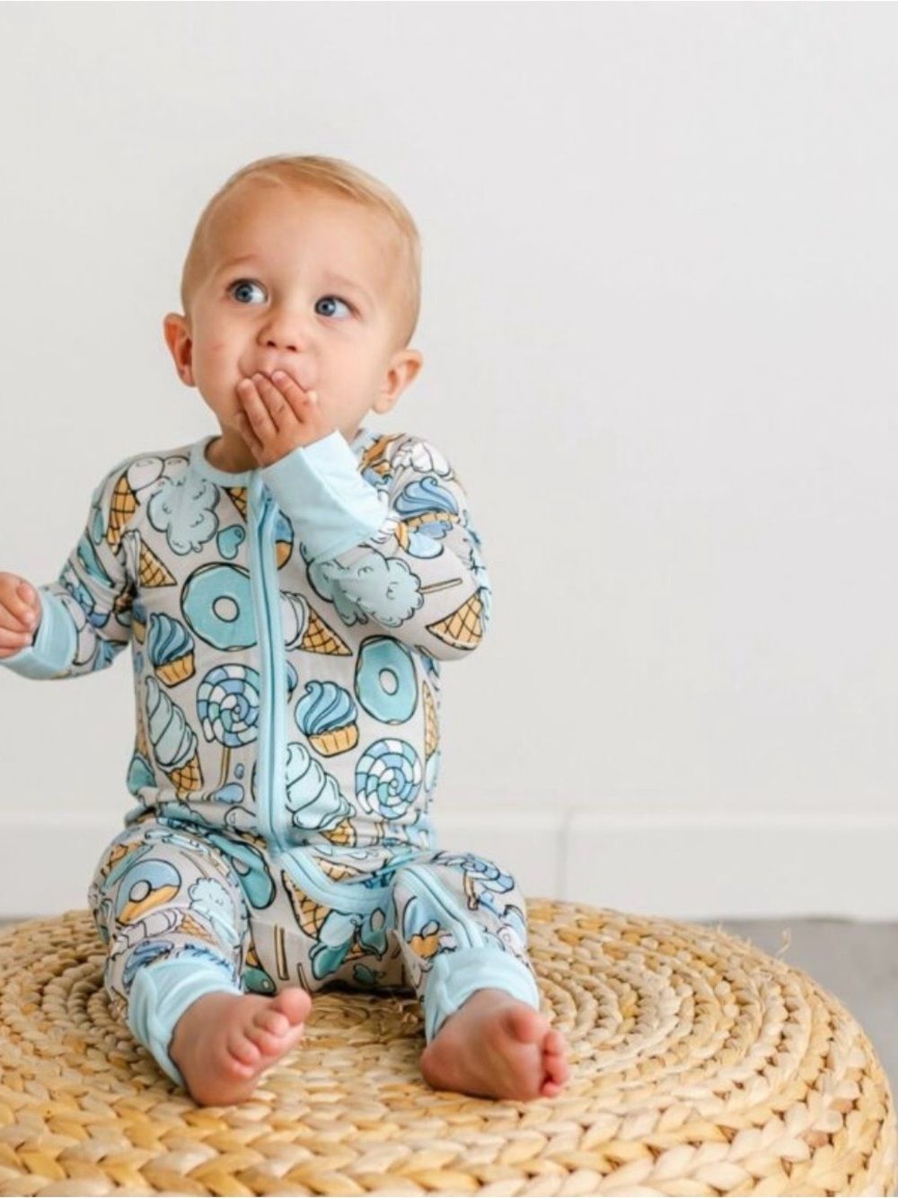 Little Sleepies Gray Sweet Treats Bamboo Sleeper Zippy